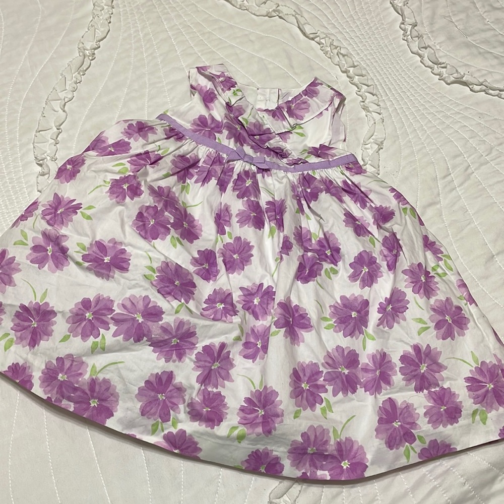 Baby Girl Lavender Floral Dress (Matching Twin Set Available)